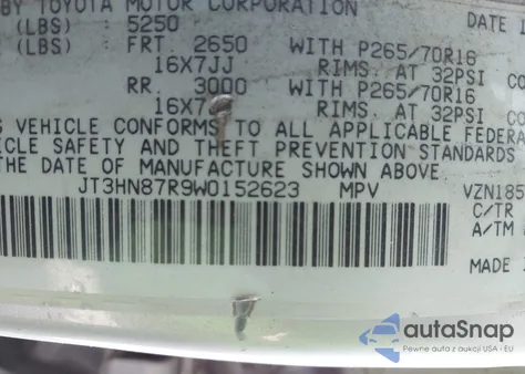 1998 Toyota 4Runner Sr5 V6 Limited from USA, damaged, VIN JT3HN87R9W0152623